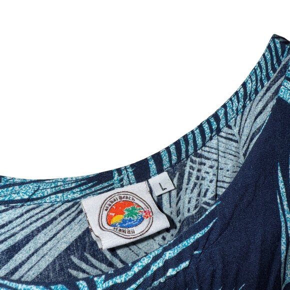 Hawaiian Beach Womens Sleeveless Palm Leaf Print Top L - Picture 4 of 5